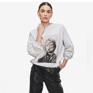 Anine Bing Light Gray Graphic Sweatshirt